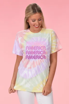 AMERICA GRAPHIC TEE - TIE DYE