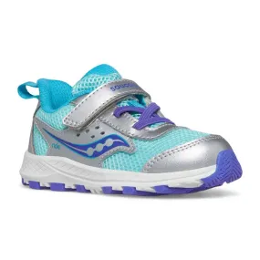 Infant Girl Saucony Ride Jr in Silver/Turquoise