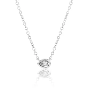 14ct white Gold 1/10 Carat Diamond Pendant On 45cm Chain