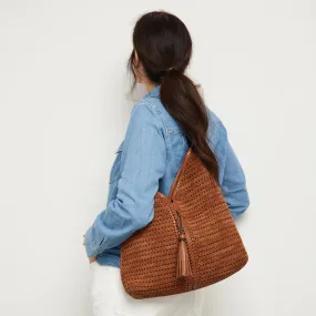 AH Nesson Tassel Hobo in Cedar Suede