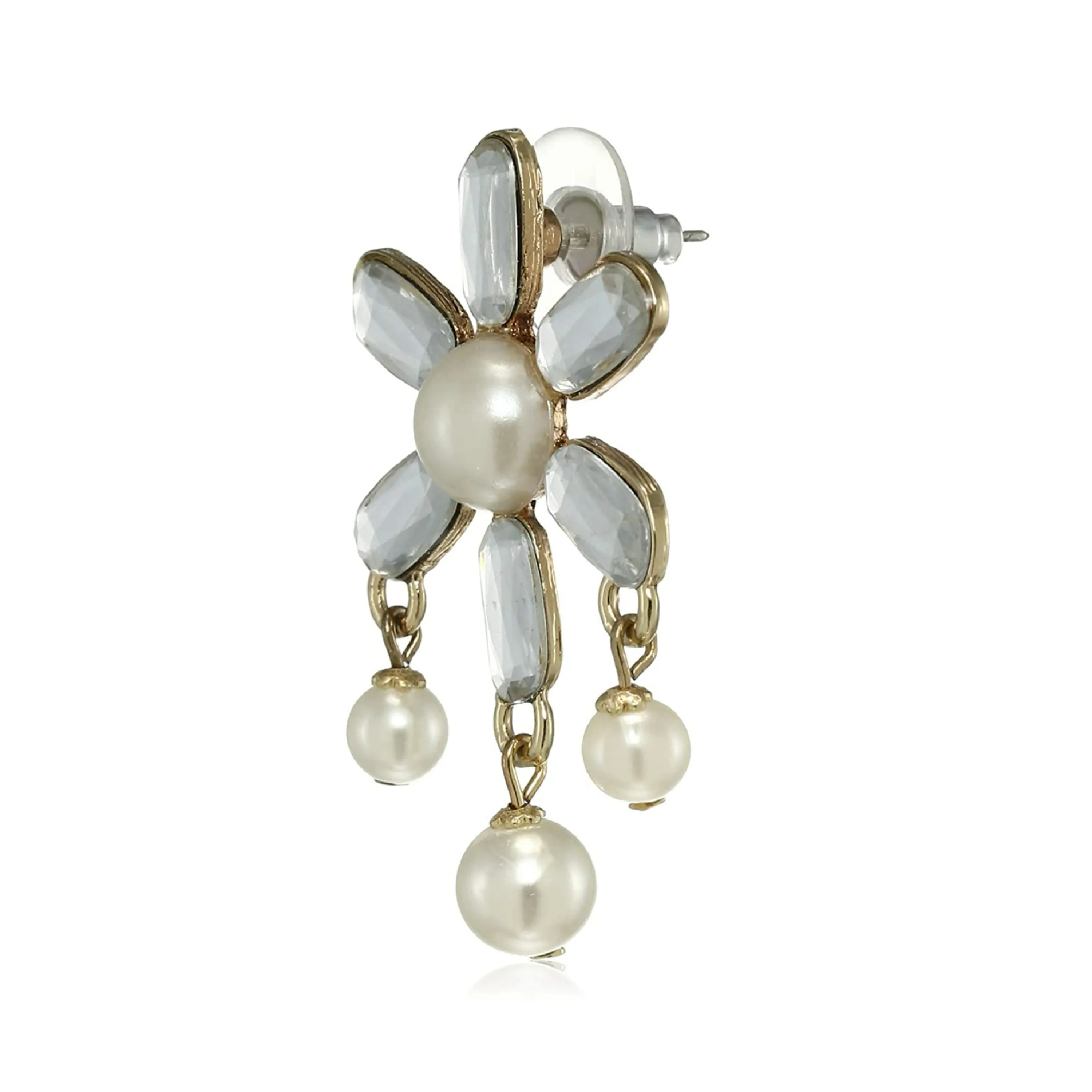 Aiyna Flower Pearl Drop Studs