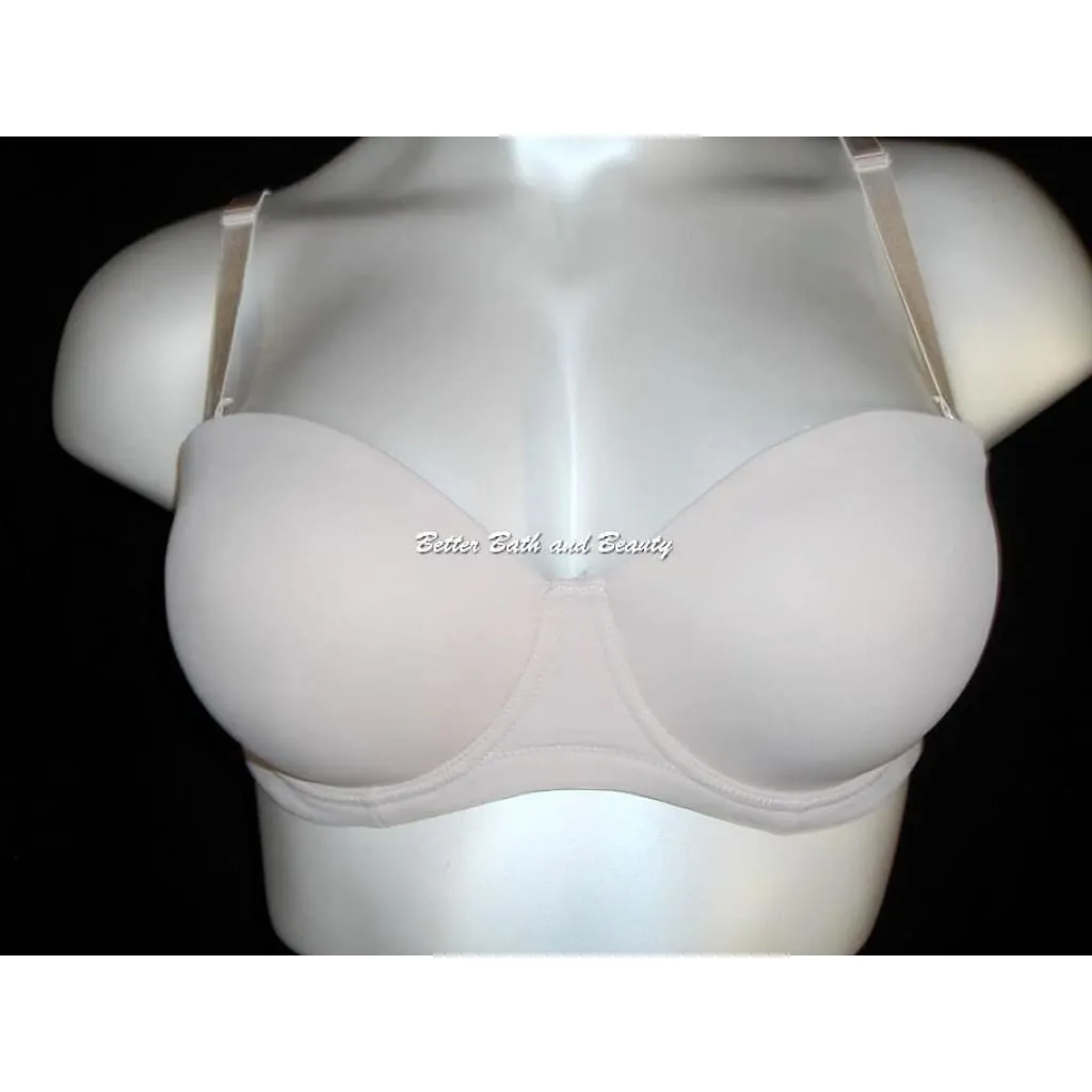 Avenue Body Contour Strapless Molded Cup UW Bra 44C Nude WITH CLEAR STRAPS