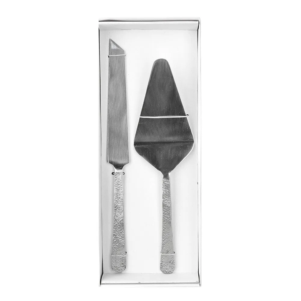 Cake Server Set/2 Beaten Stainless Steel Silver