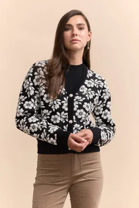 Cardigan with flowers design