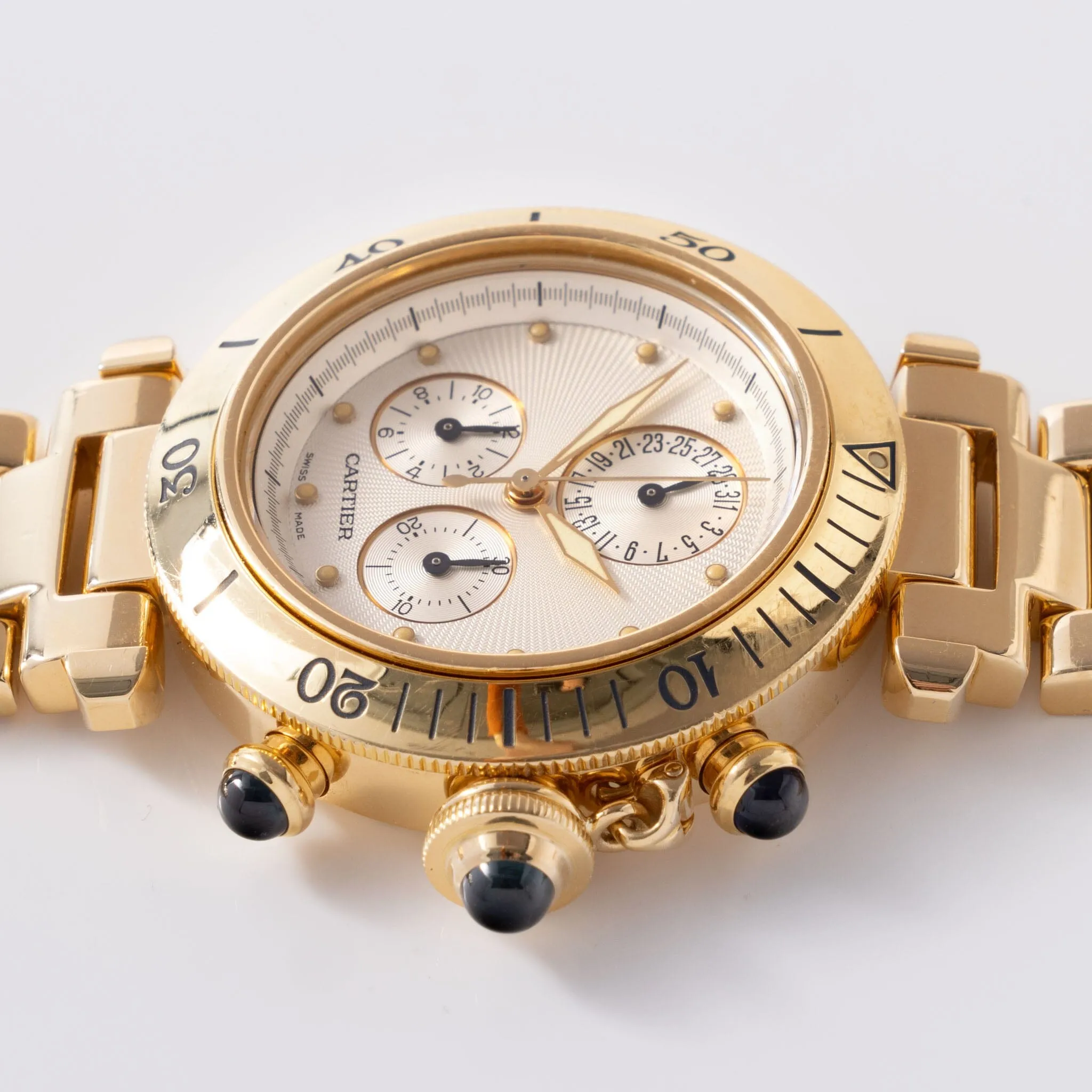 Cartier Pasha Chronograph in 18kt Gold Box and Service Invoice ref 1353 1