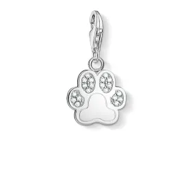 CHARM CLUB STERLING SILVER PAW PAVE CZ CHARM