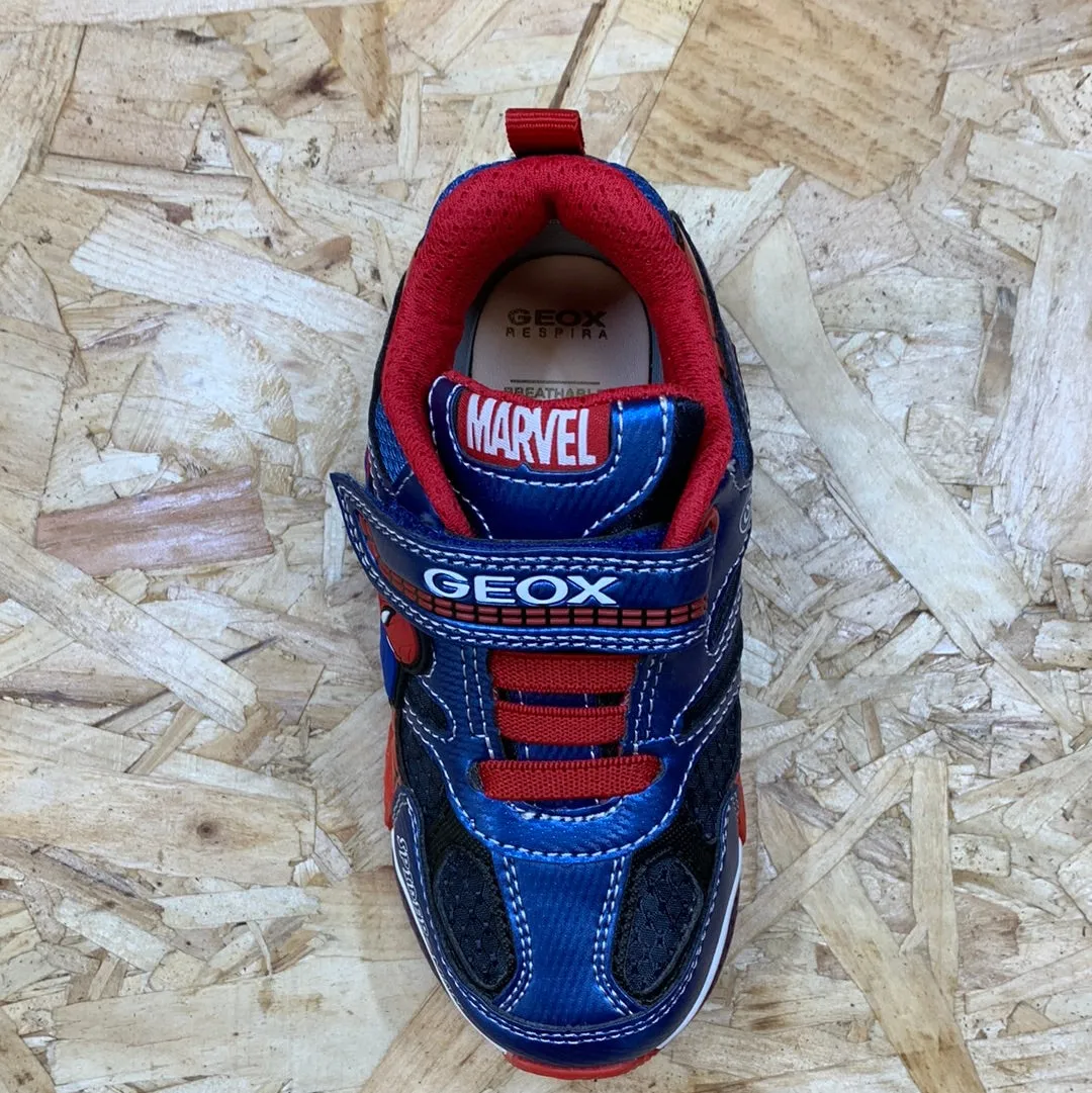 Geox Kids Marvel Spiderman Light Up Trainers - Blue