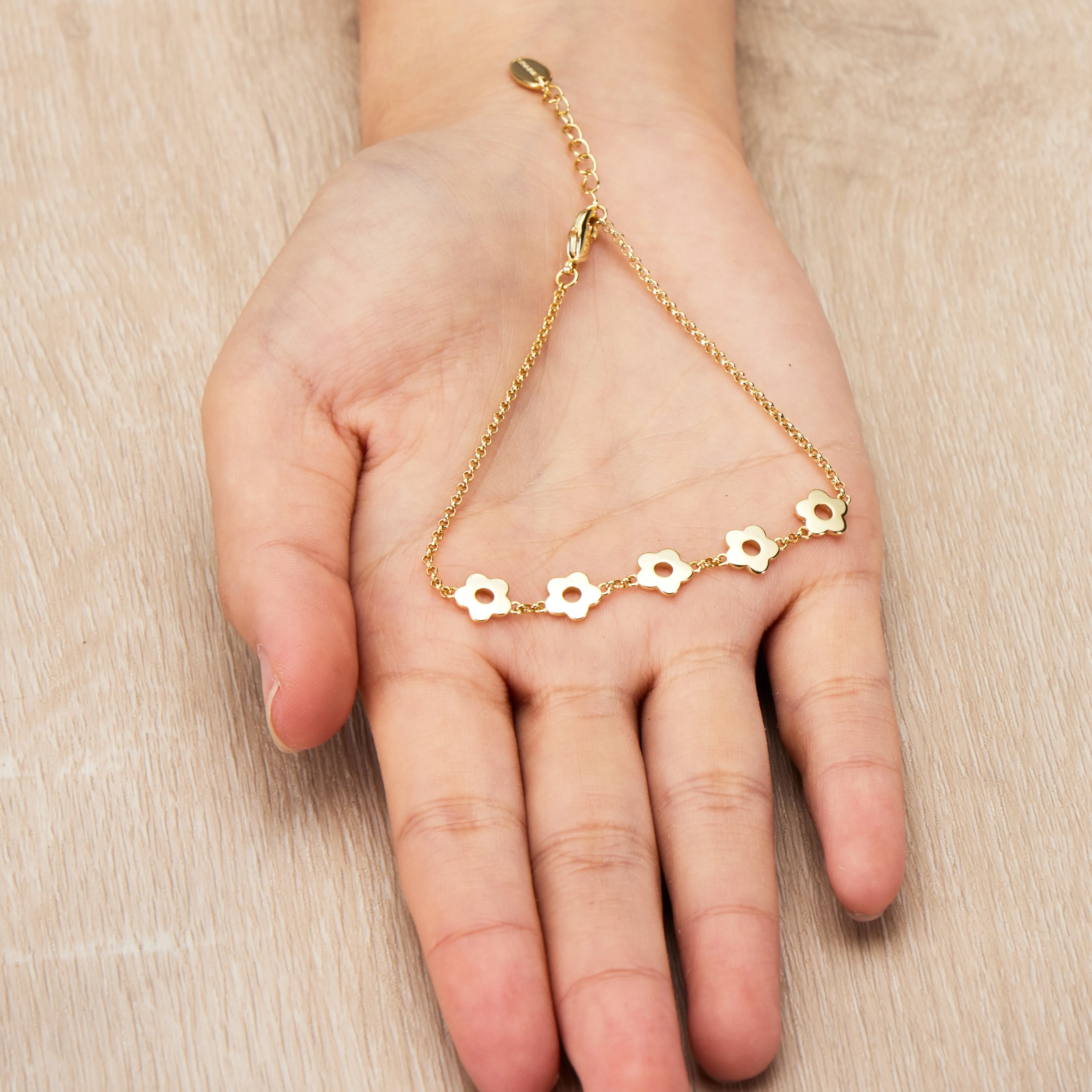 Gold Plated Flower Bracelet