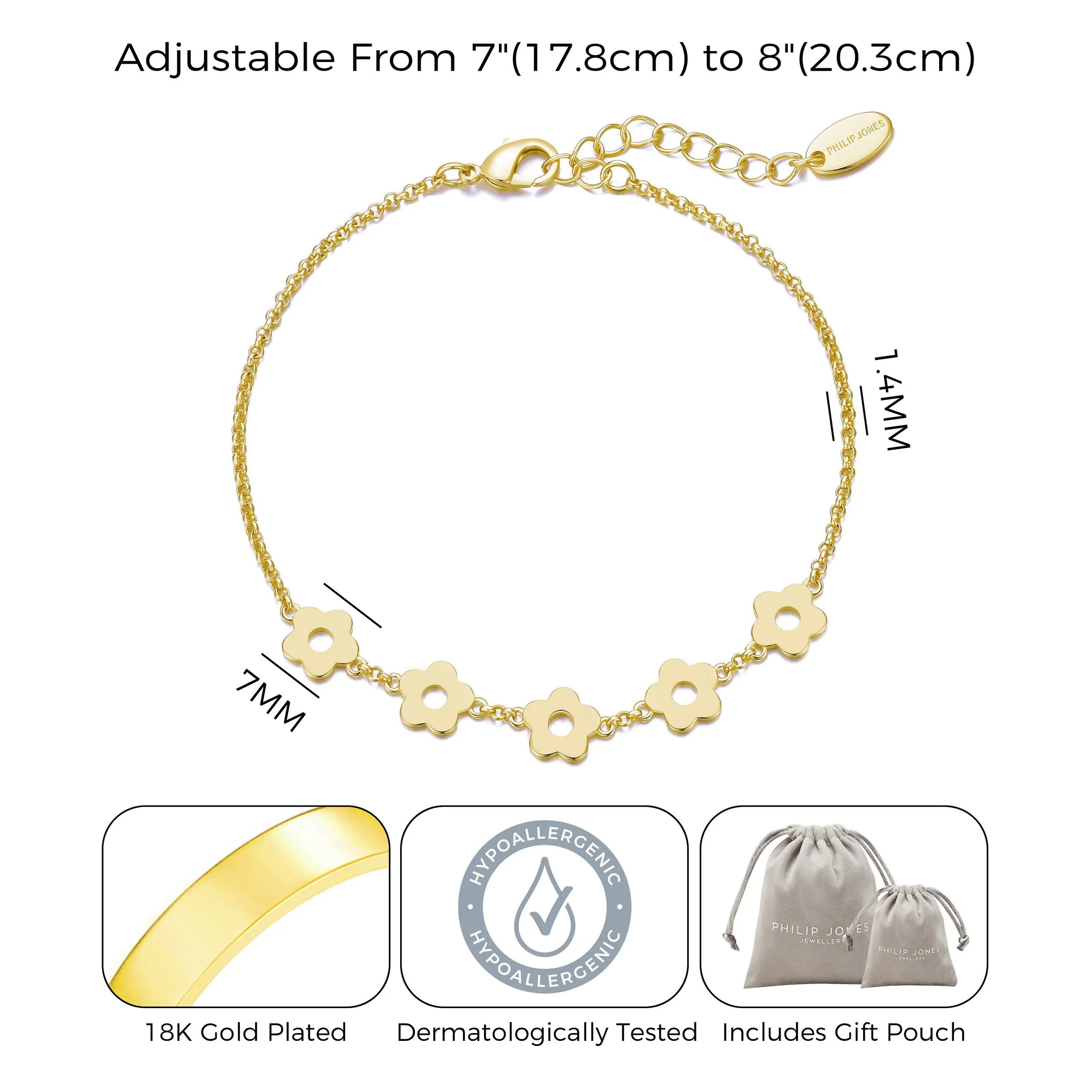 Gold Plated Flower Bracelet