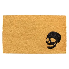 Halloween Skull Doormat | Natural Black