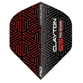 Hardcore Premium Jonny Clayton Red & Black Standard Dart Flights by Red Dragon