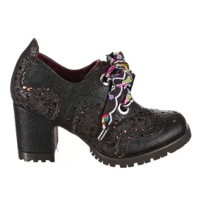 Irregular Choice Womens Glitter Grunge High Heels - Black