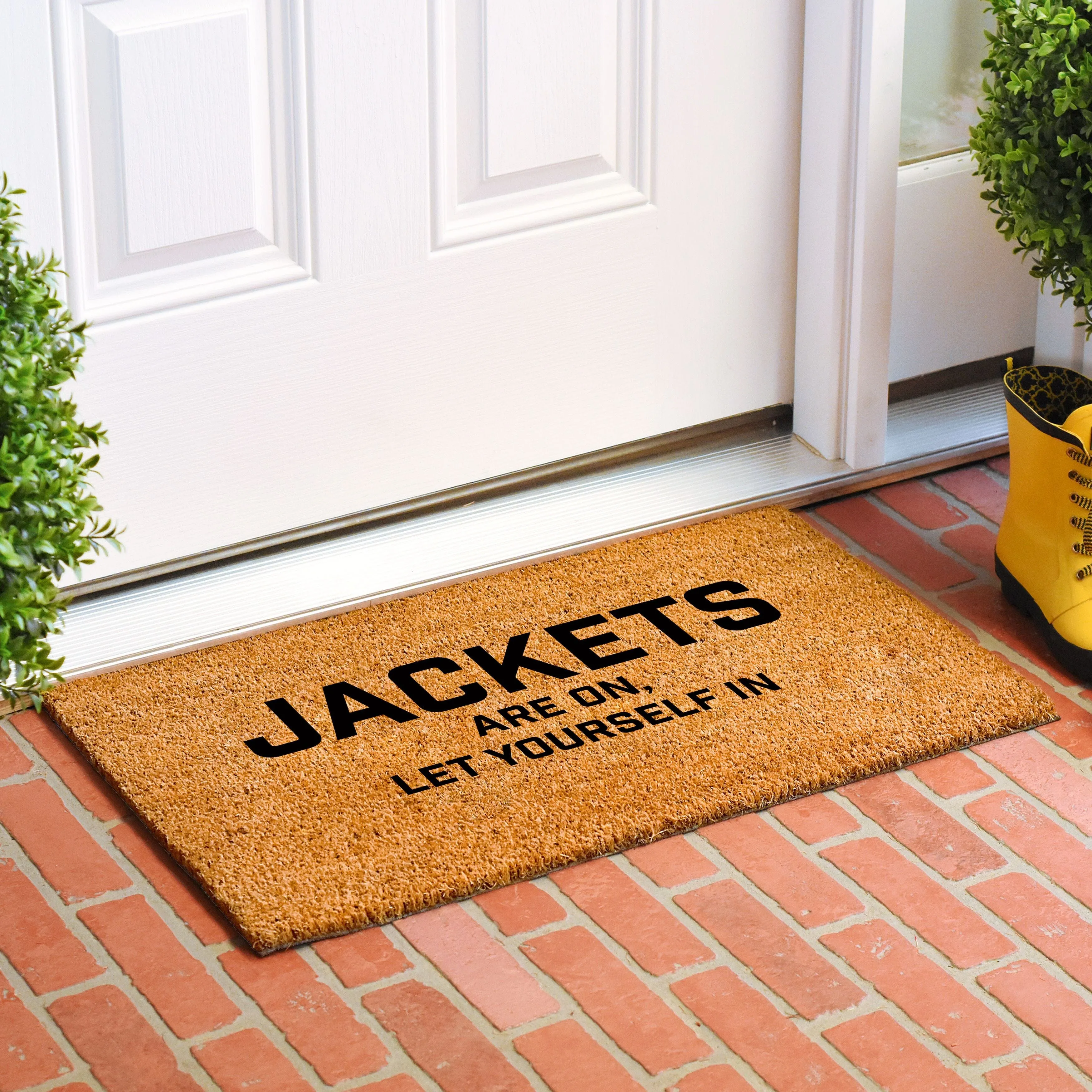 Jackets are on Let Yourself in Doormat