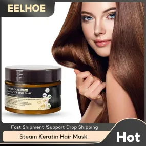 Keratin Hair Mask Smoothing Frizzy Hair Dry Damage Ends Repair Scalp Treatment Hair Roots Nourishing Collagen Moisturizing Cream