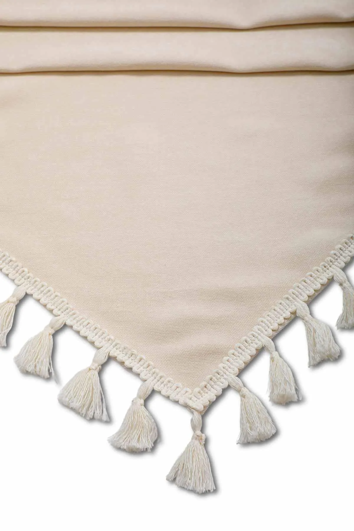 Knit Fabric Table Runner with Handmade Embroidery and Tassels Fringed Handicraft Table Cloth for Home Kitchen Decorations Wedding,,R-32O