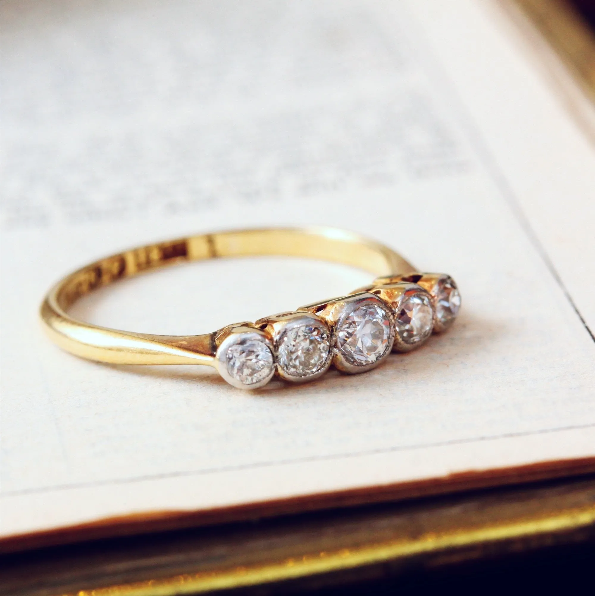 Lovesome Vintage Five Stone Diamond Ring