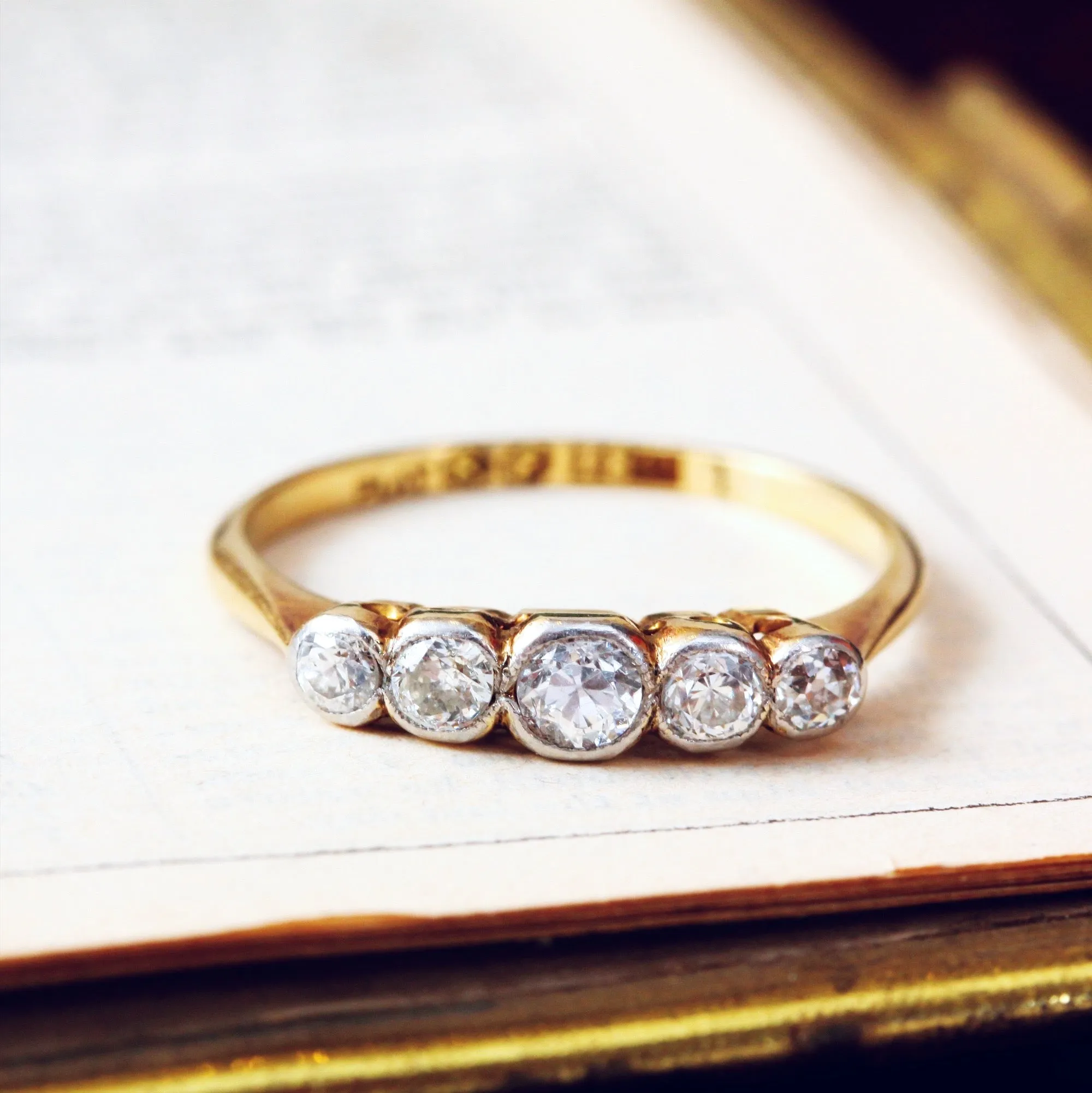 Lovesome Vintage Five Stone Diamond Ring