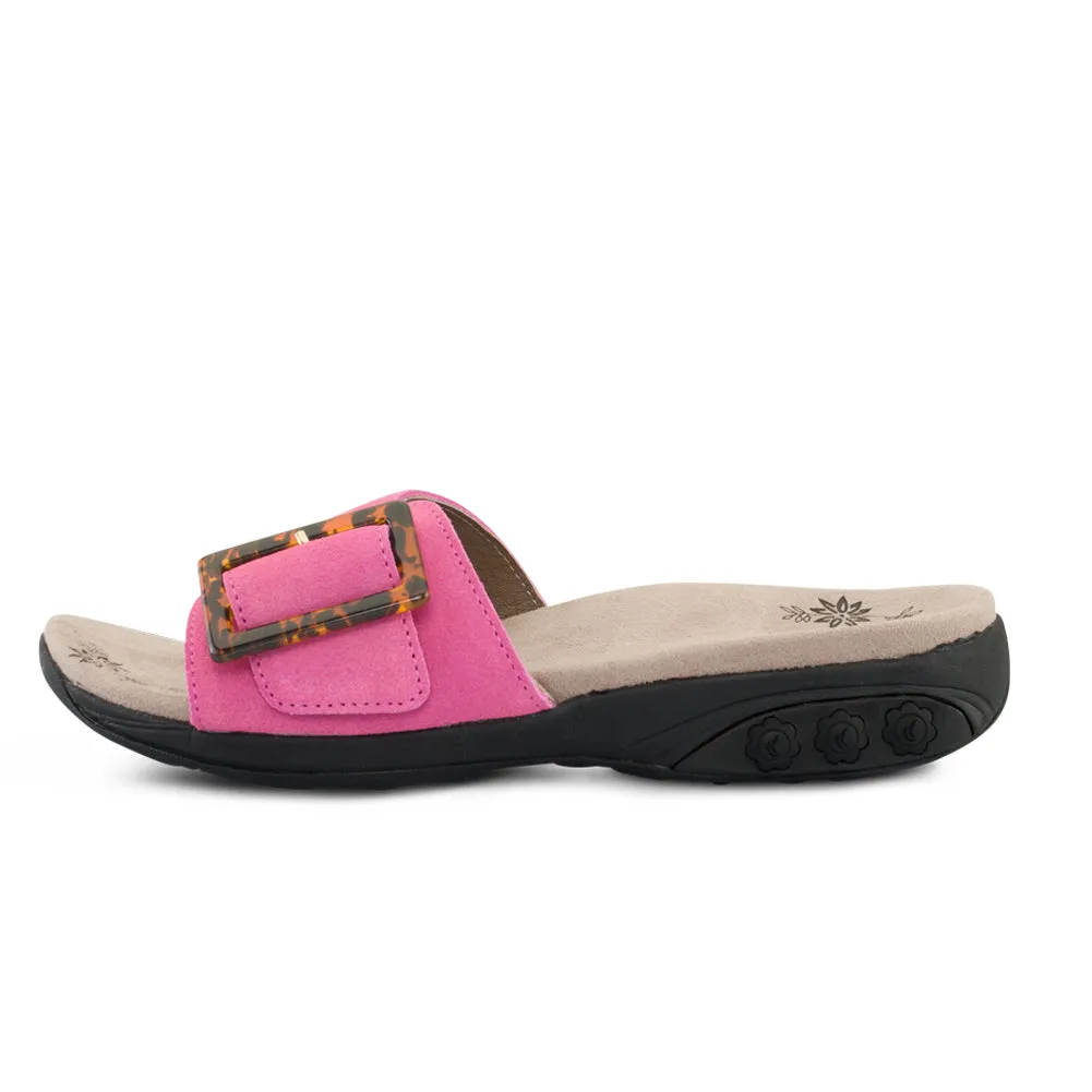 Mila Women’s Suede Adjustable Buckle Slide Sandal