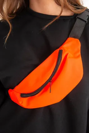 Neon Orange Front Zip Bumbag - Wakely