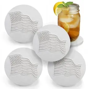 NEW! American Flag Coasters Set of 4 by Liberty Tabletop Made in USA x491