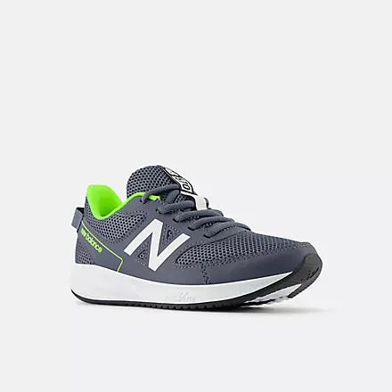 NEW BALANCE KID'S 570V3 GREY/GREEN RUNNING SHOES