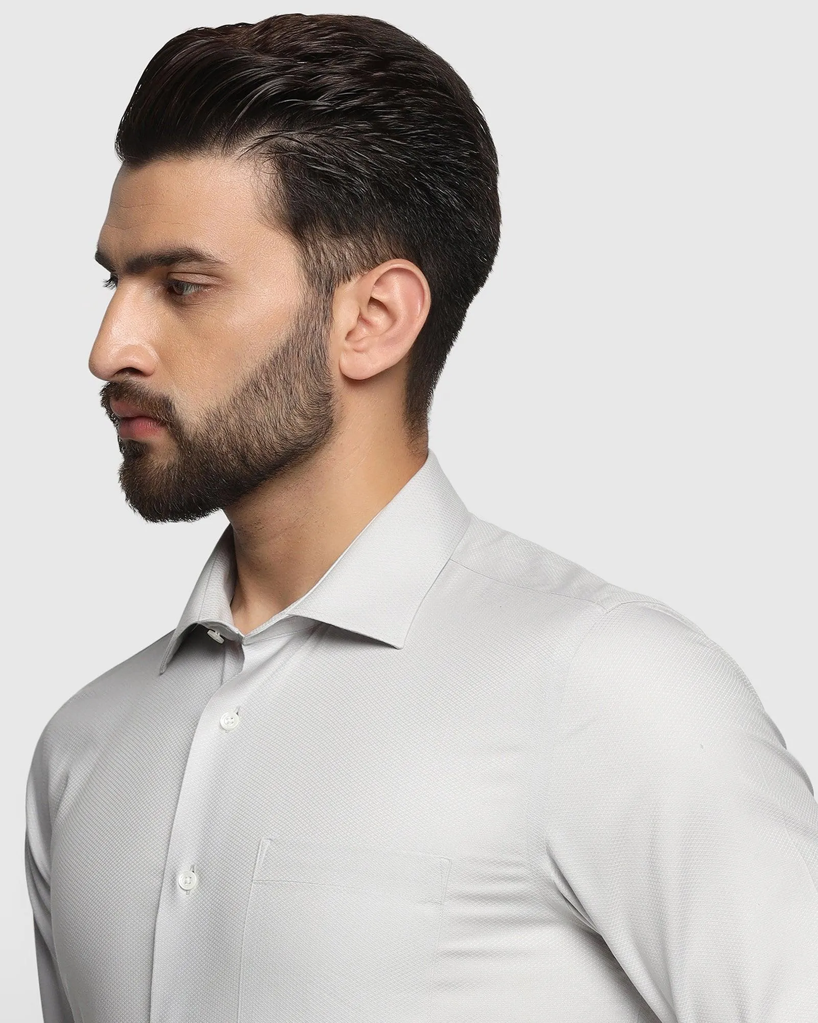 Non Iron Formal Grey Textured Shirt - Dosip