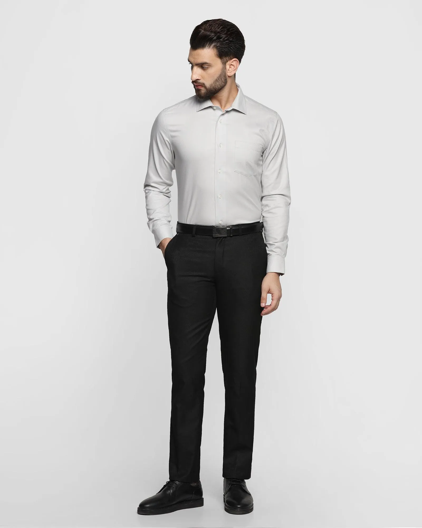 Non Iron Formal Grey Textured Shirt - Dosip