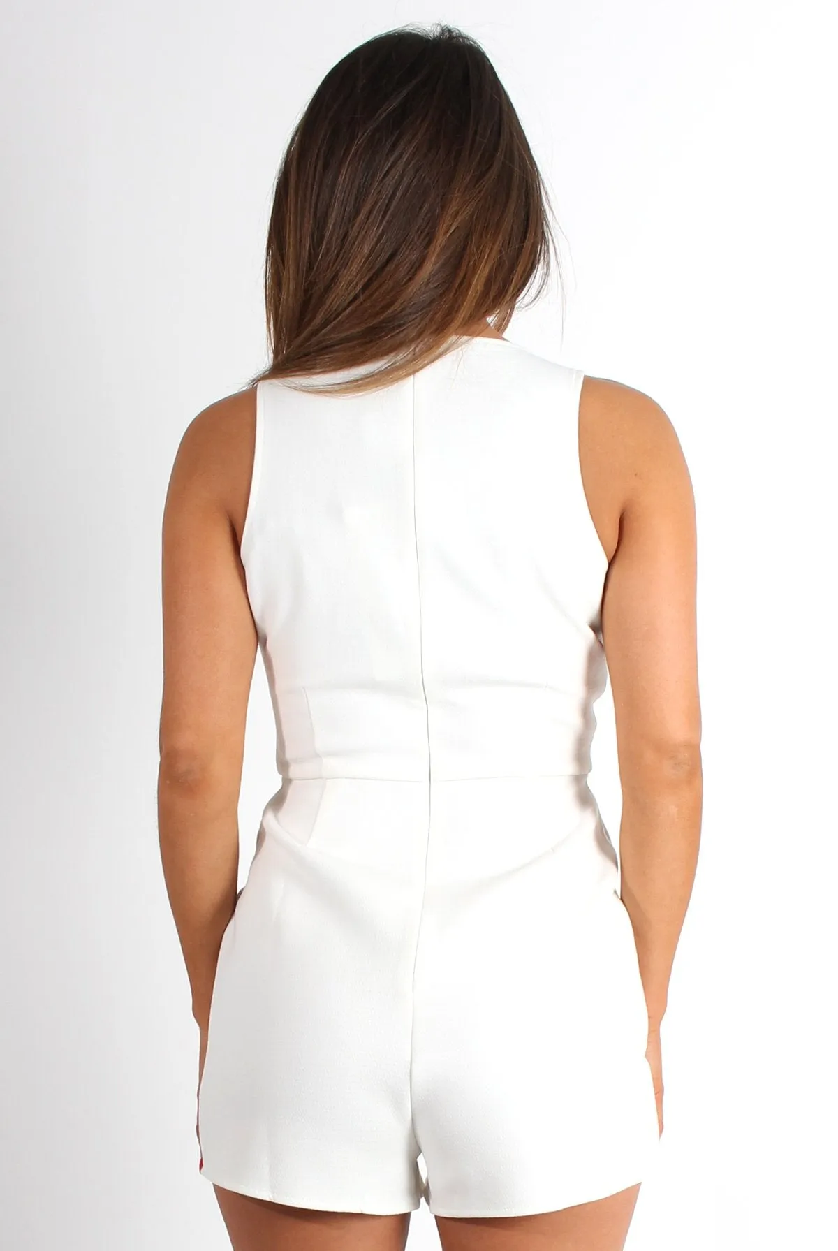 Nora White Tie Front Playsuit