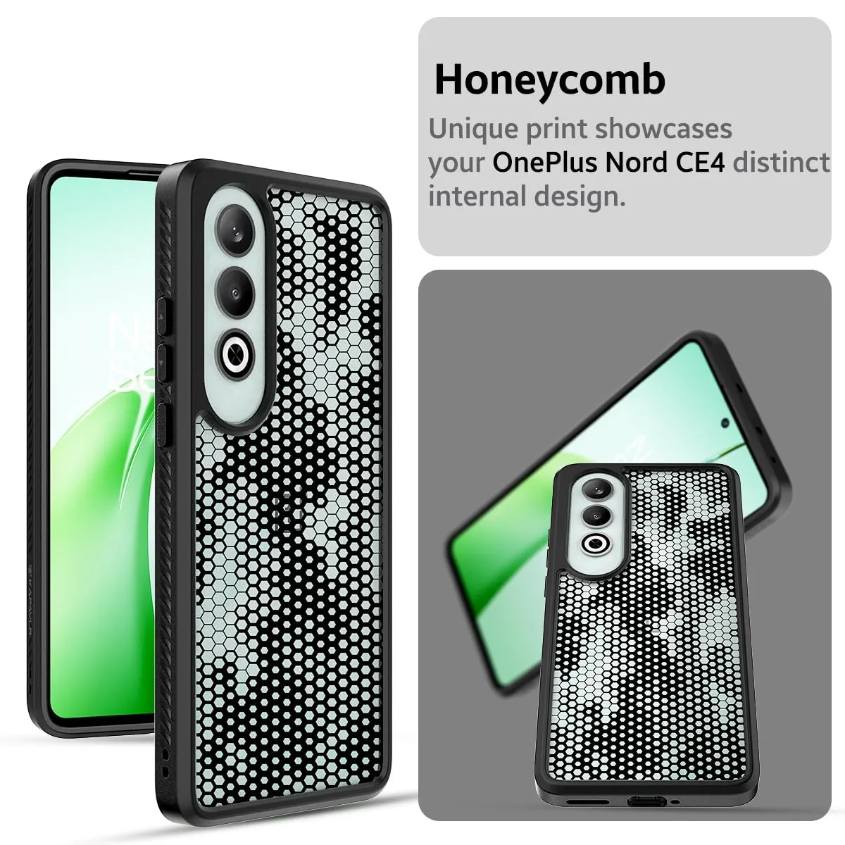 OnePlus Nord CE4 Back Cover Case | Impulse - Black (Honeycomb)