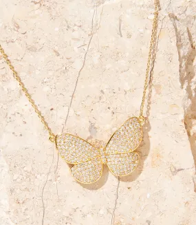 Pavé Butterfly Pendant Necklace