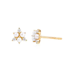 PEARL AND DIAMOND STUDS