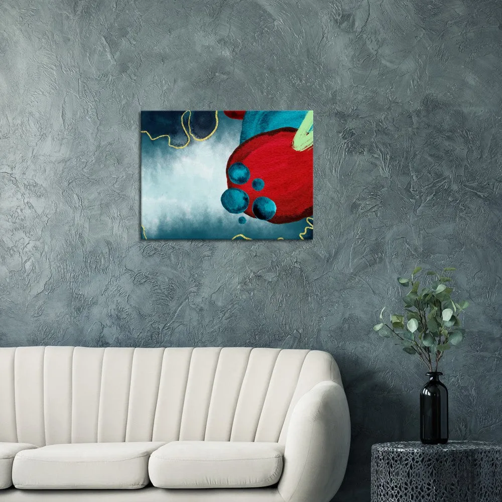 Red & Teal digital art Canvas