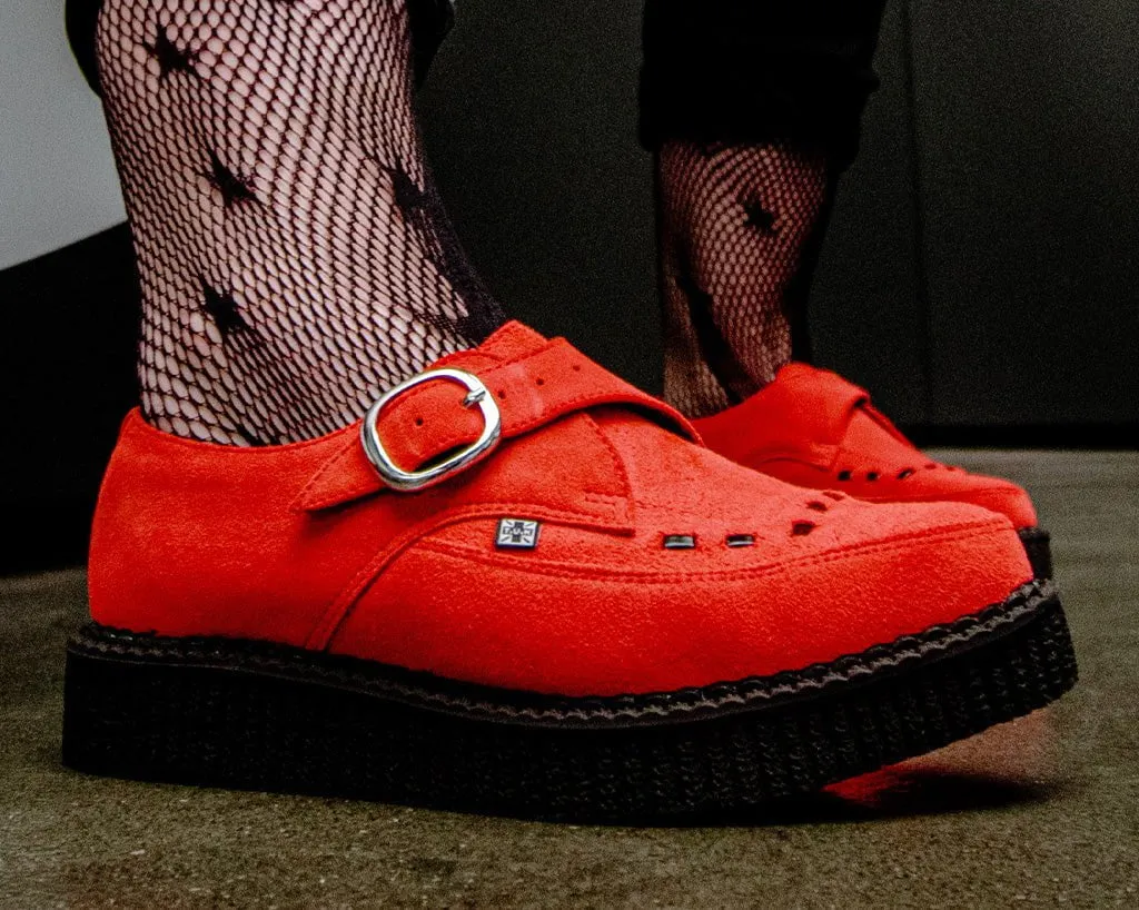 Red Suede Pointed Creeper