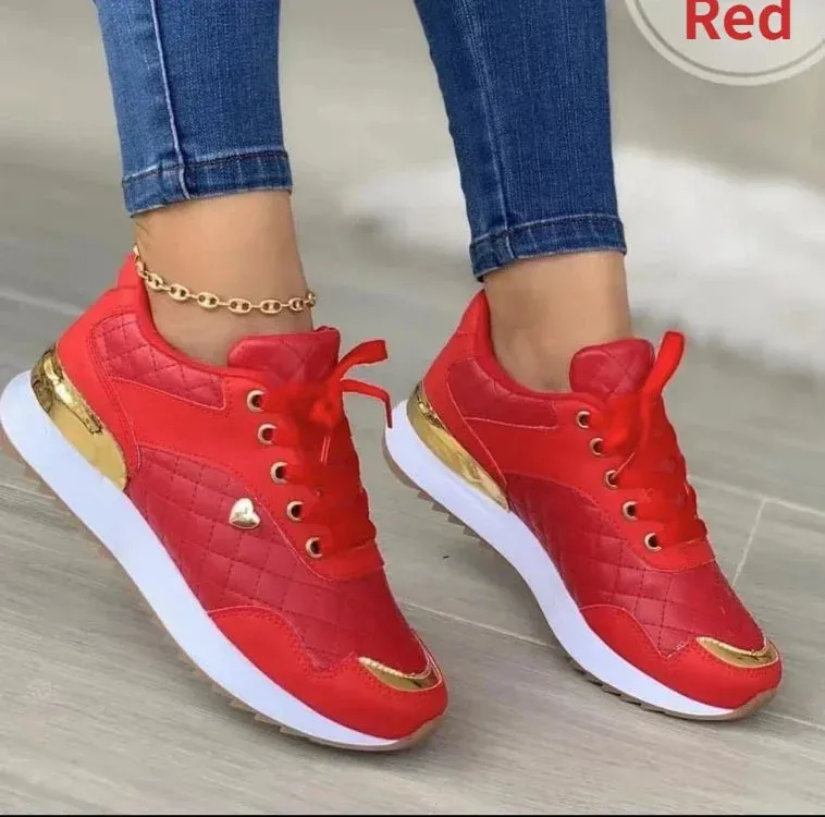 Red Women Casual Shoes for Women Platform Female Shoes Running Shoe