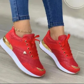 Red Women Casual Shoes for Women Platform Female Shoes Running Shoe