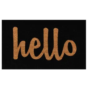 Script Hello Doormat | Natural / Black