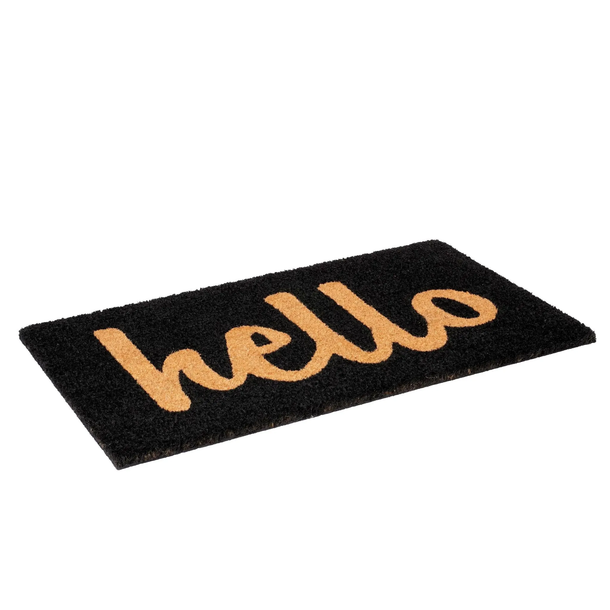 Script Hello Doormat | Natural / Black