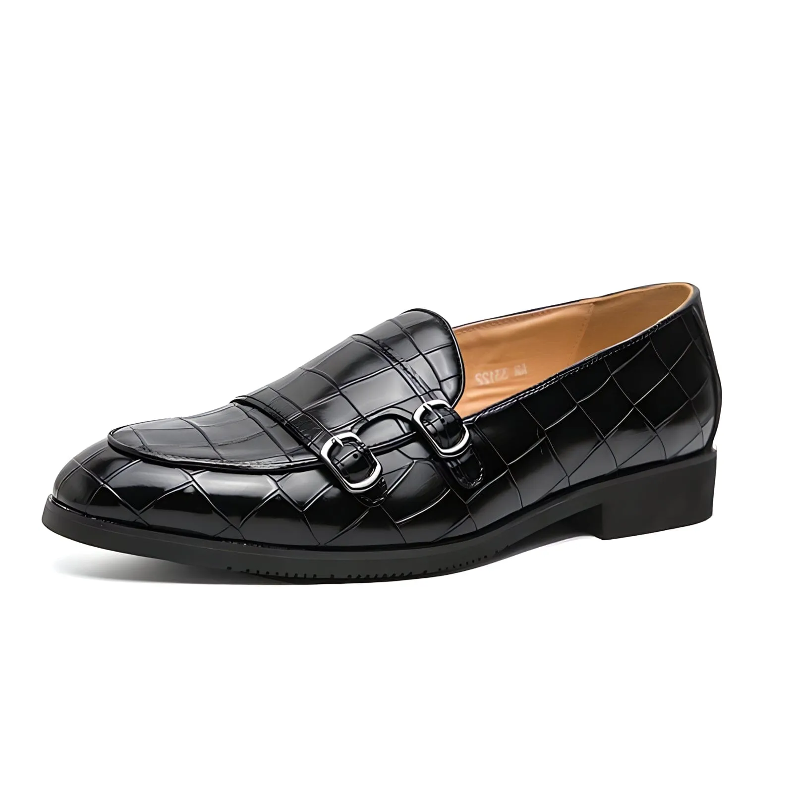 The Maddox Faux Croc Leather Monk Strap Penny Loafers - Multiple Colors