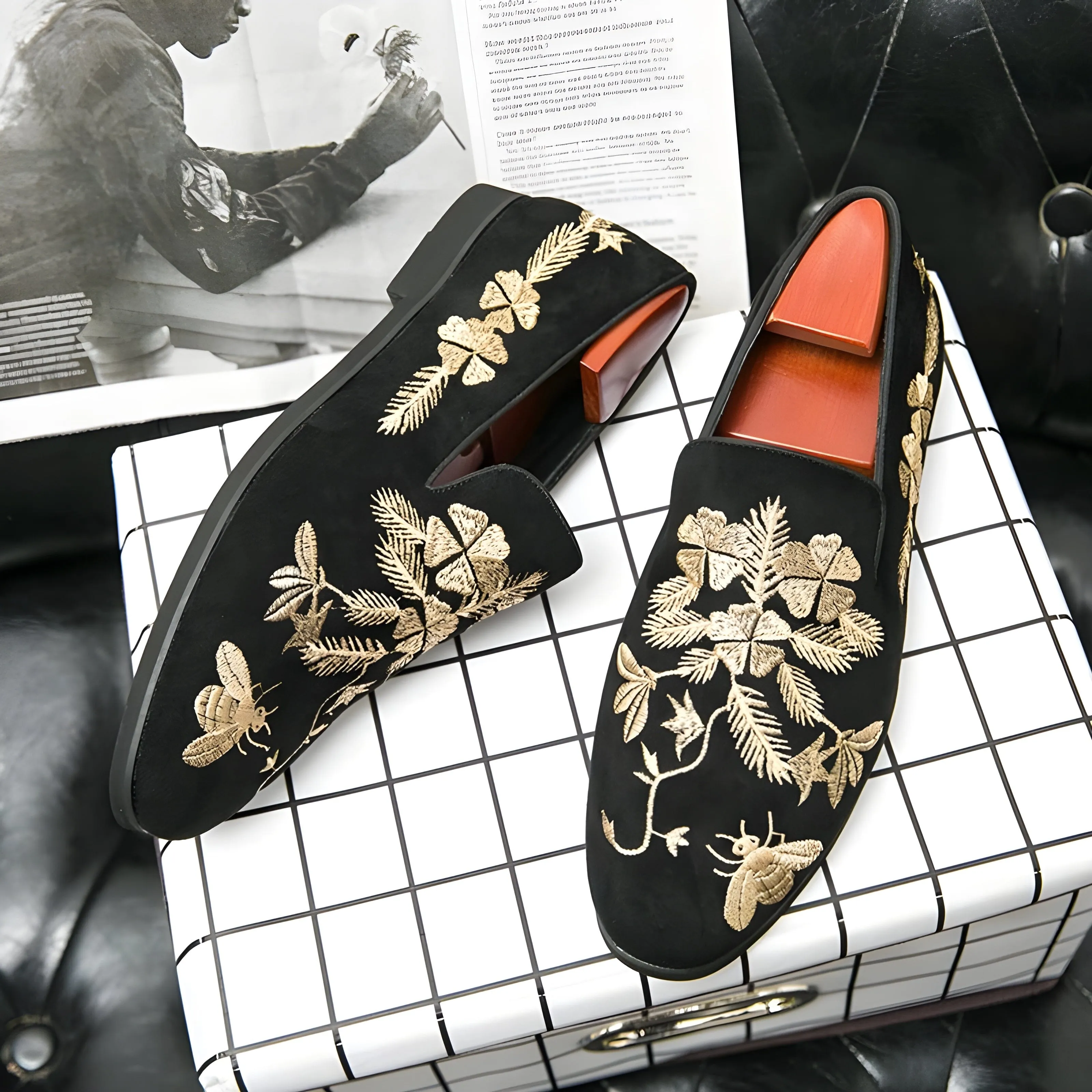 The Trajan Embroidered Suede Loafers