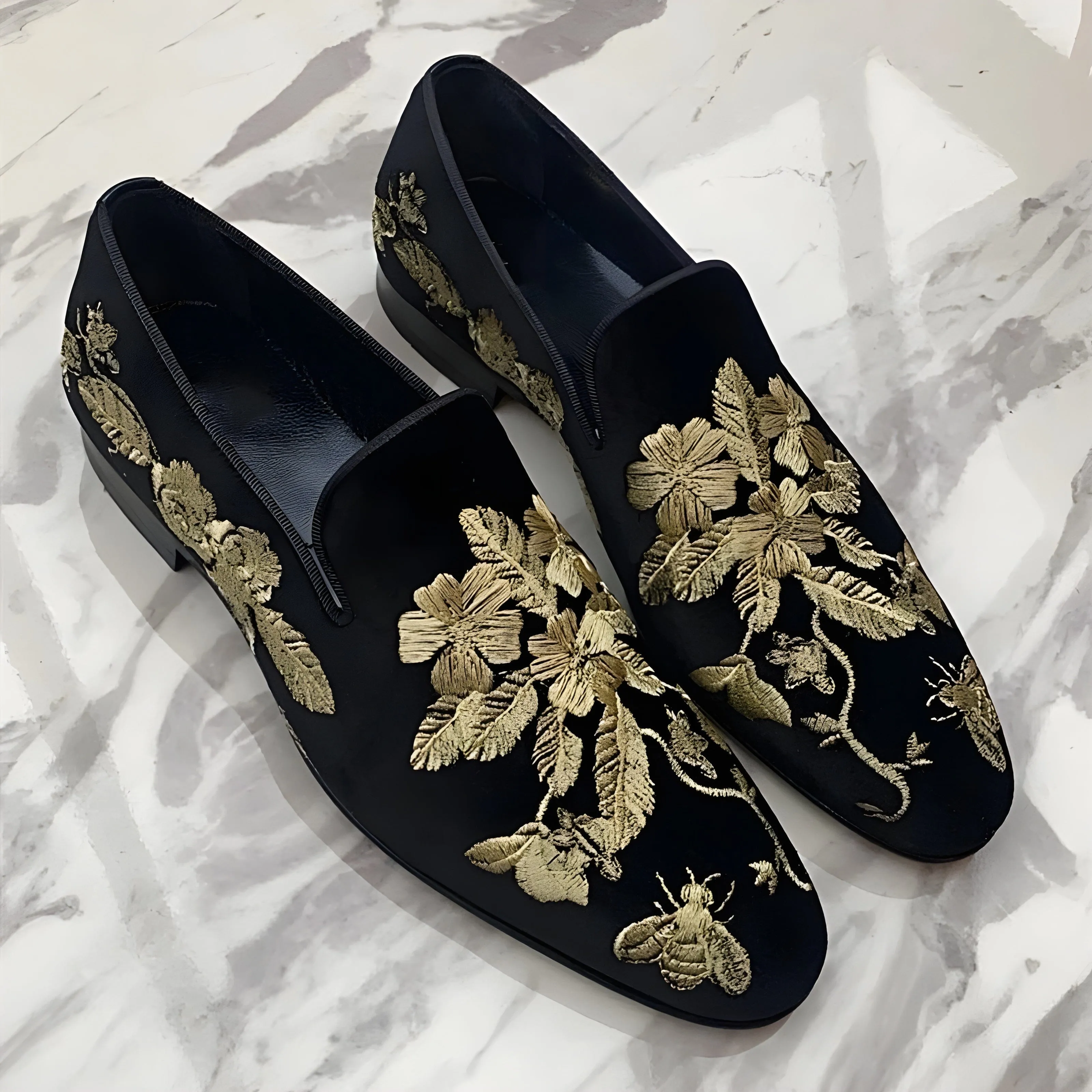 The Trajan Embroidered Suede Loafers