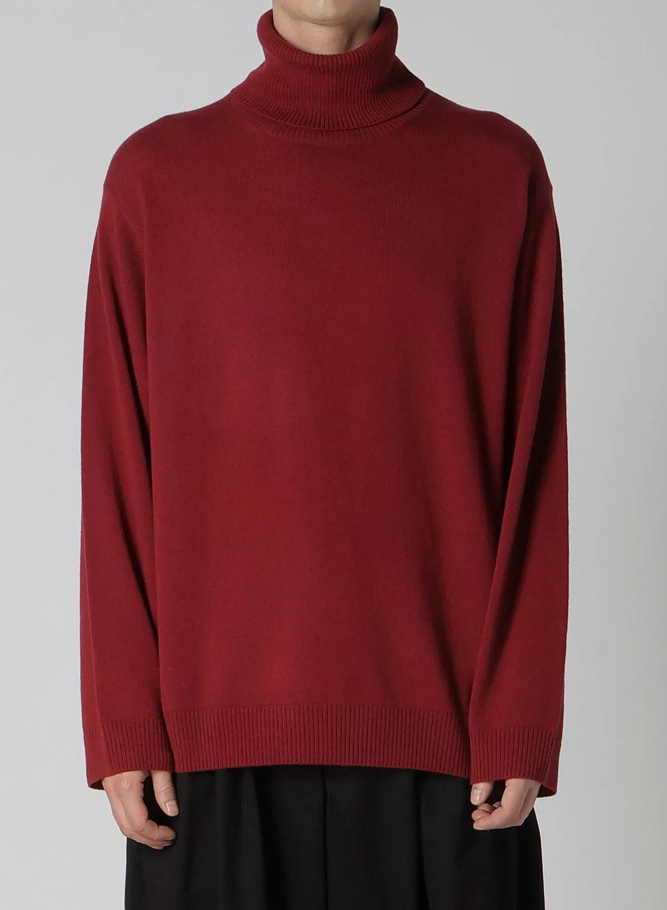 TURTLE NECK INTARSIA KNIT WITH Y's for men LOGO